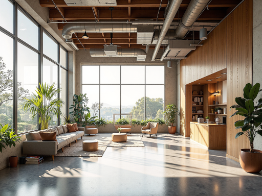 杭州垫石文化创意有限公司办公环境，现代化开放式办公室，员工正在工作讨论，明亮自然光，简洁现代装修风格